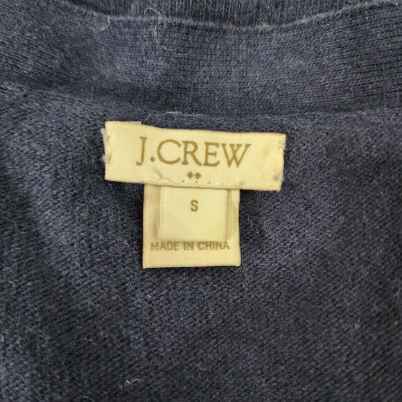 J. Crew Womens Cardigan Sweater Small V Neck Blue Wool Blend Lightweight F4721 - Picture 7 of 9